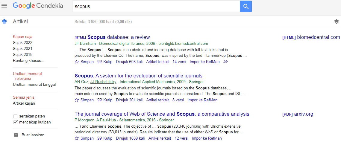 Cara mencari PDF Jurnal dan Ebook gratis di Google Scholar